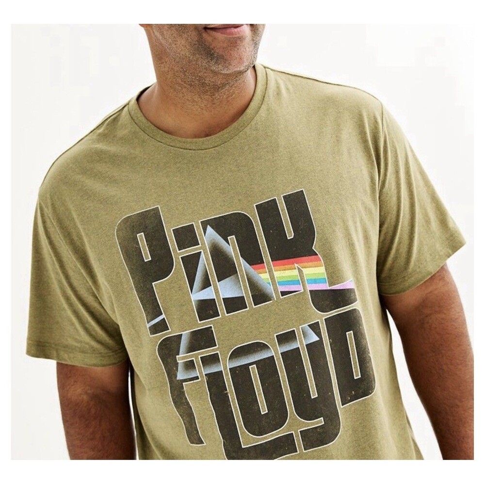 Men's Big & Tall Pink Floyd Graphic T-Shirt sz LT Green New Cotton Blend